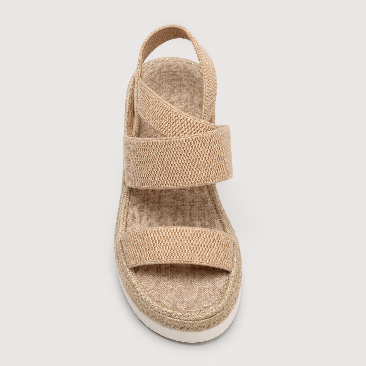 Woven-Trim Flatform Sandals