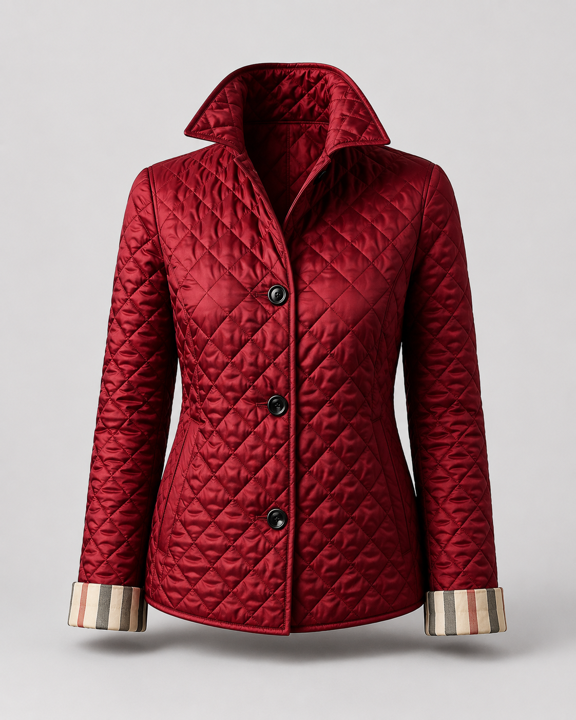 Diamond-Quilted Snap Jacket