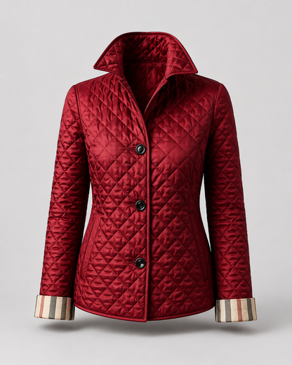 Diamond-Quilted Snap Jacket