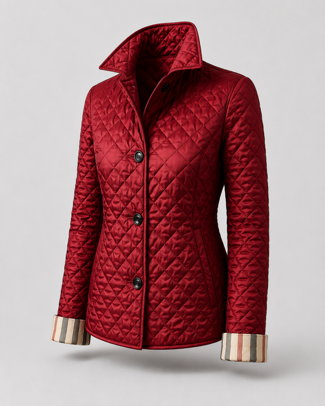 Diamond-Quilted Snap Jacket