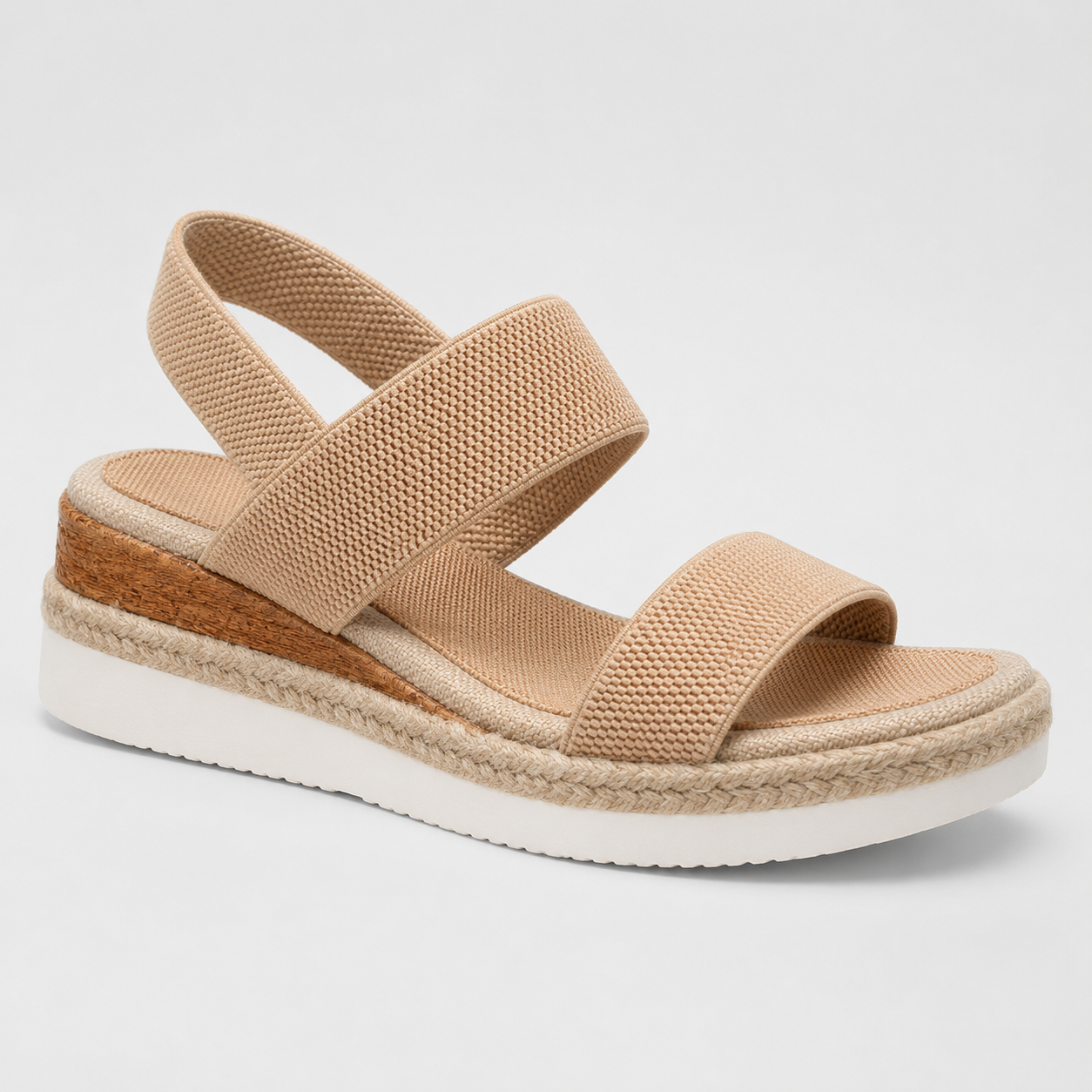 Woven-Trim Flatform Sandals