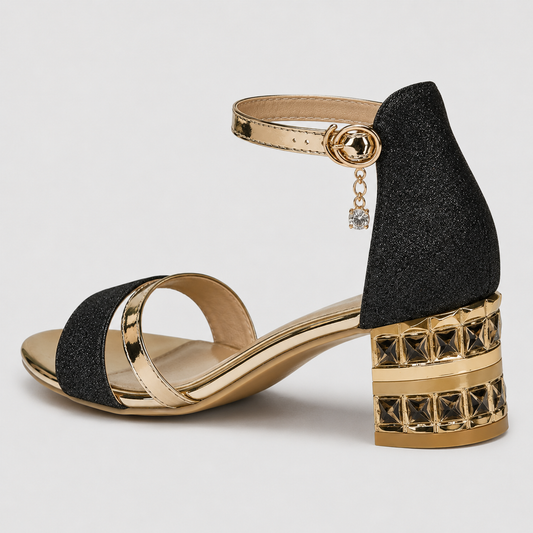 Embellished Block Heel Sandals