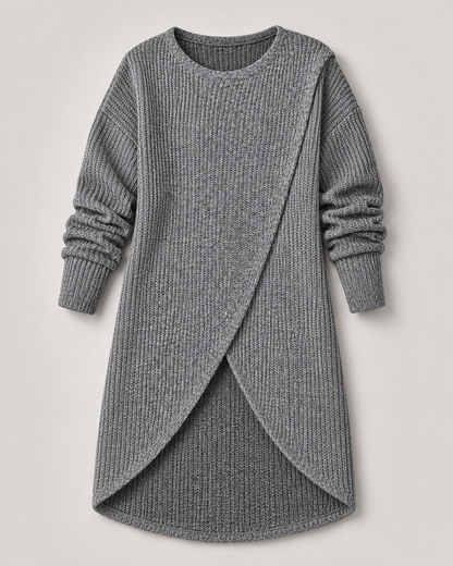 Longline Wrap Knit Sweater