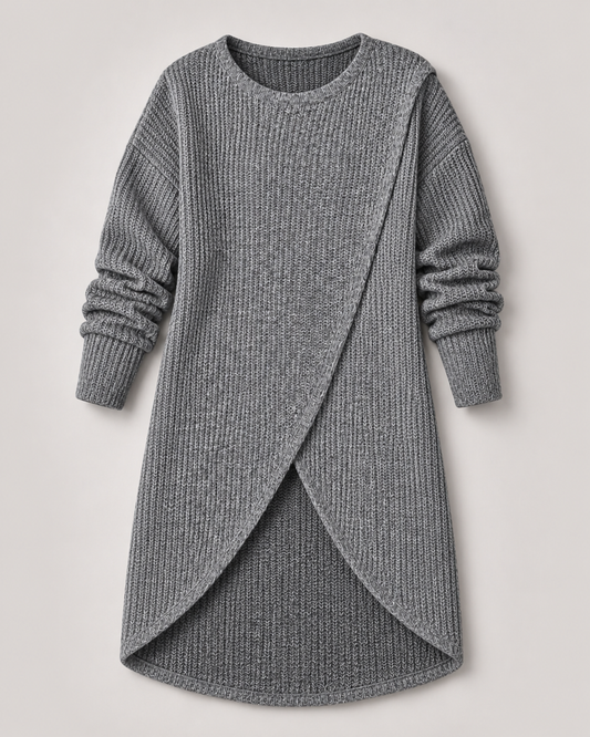 Longline Wrap Knit Sweater