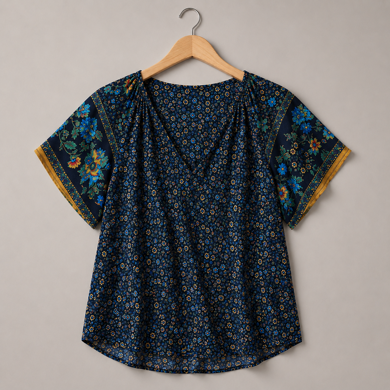 Relaxed Linen Button-Up Blouse - Beige