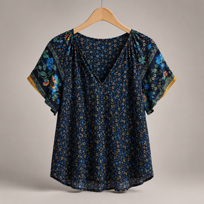 Relaxed Linen Button-Up Blouse - White